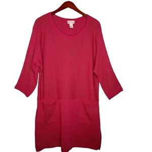 SOFT SURROUNDINGS Knit Sweater Dress Size Small / Medium in Raspberry